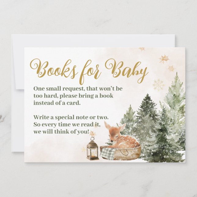 Invitation Baby Cold Outside Rustic Deer Winter Baby Shower (Devant)