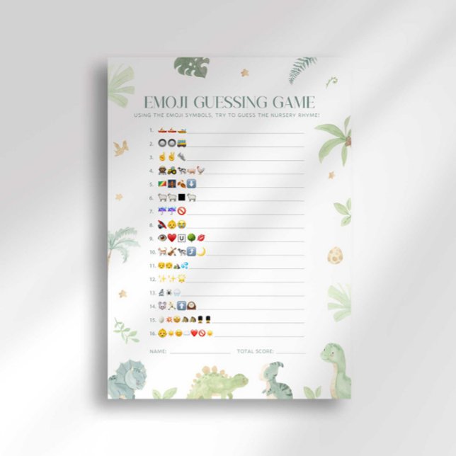 Invitation Baby Dino Baby shower Emoji Jeu de devis (Créateur téléchargé)