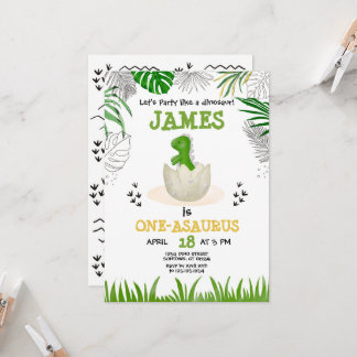 Invitation Baby Dinosaur N'Importe Quel Âge Anniversaire