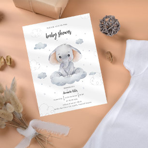 Invitation Baby Elephant mignon Baby shower
