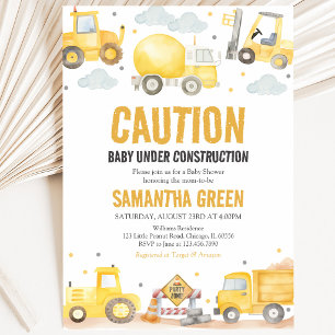Invitation Baby en Construction Fête Prénatale