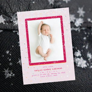 Invitation Baby Flurry   Annonce de naissance verticale