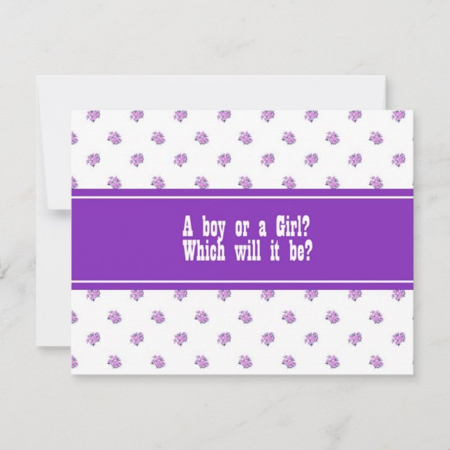 Invitation Baby Gender Reveal Party (Devant)