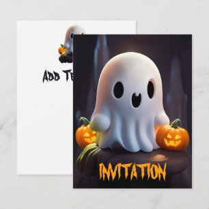Invitation Baby Ghost Déplaisant mignon caractère Halloween