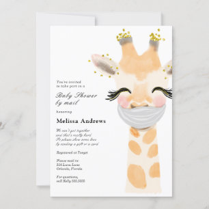 Invitation Baby Giraffe avec Baby shower Masque par la poste