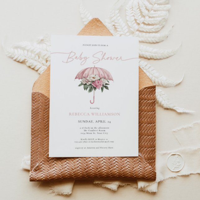 Invitation Baby Girl April Shower (April Baby Girl Shower Invite)