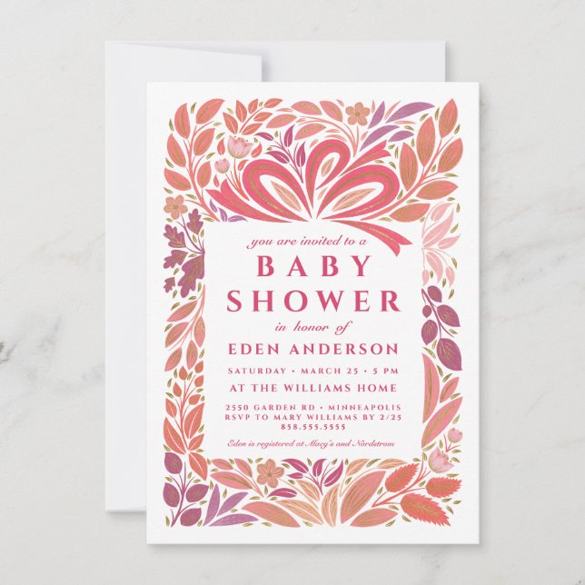 Invitation Baby Girl Douche Cadeau (Devant)