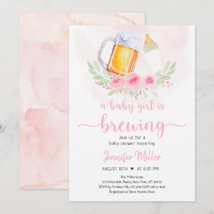 Invitation Baby Girl est en train de brasser le Baby shower f