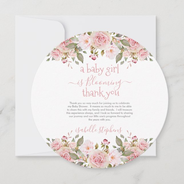 Invitation Baby Girl est florissante de Baby shower Floral Me (Devant)