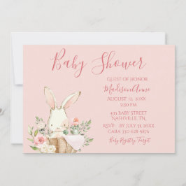 Invitation Baby Girl Pink Script mignonne Élégant bébé