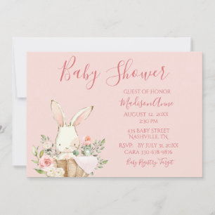 Invitation Baby Girl Pink Script mignonne Élégant bébé