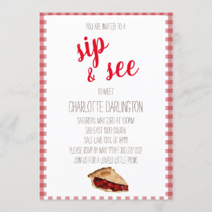 Invitation Baby Girl Simple rustique mignon aquarelle sieste 