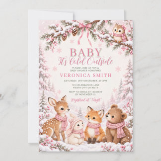 Invitation Baby, il fait froid dehors Baby Shower hivernal en