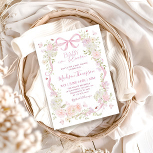 Invitation Baby In Bloom Arc En Rose Fleurie Baby Shower