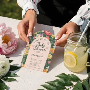 Invitation Baby in Bloom Arch Bold Jardin Floral Baby shower