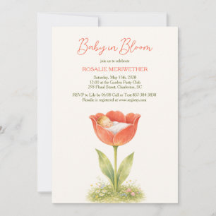 Invitation Baby in Bloom Baby Shower Coté Maison Champêtre