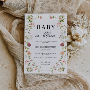 Invitation Baby in Bloom Baby shower Fleurs sauvages Invitati