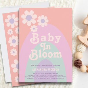 Invitation Baby in Bloom Boho Daisy Rainbow Baby shower