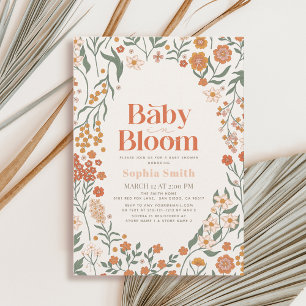 Invitation Baby in Bloom Boho Fleur sauvage Baby shower fille