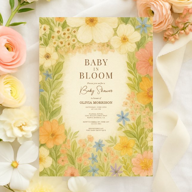 Invitation Baby in Bloom Botanical Garden Baby Shower (Créateur téléchargé)