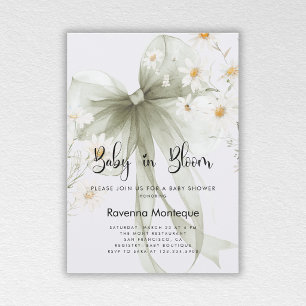 Invitation Baby in Bloom Doux Sauge Arc Floral Baby Shower 