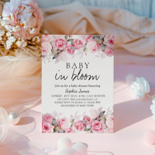 Invitation Baby in Bloom - Elégant Baby shower Floral