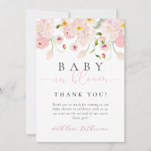 Invitation Baby In Bloom Fête de Naissance Fleur Rose