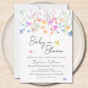 Invitation Baby In Bloom Fête de Naissance Florale