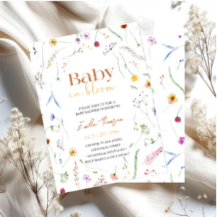 Invitation Baby in Bloom Fête de Naissance Mixte Bébé