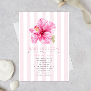 Invitation Baby in Bloom Fête Tropicale de Naissance à Thème