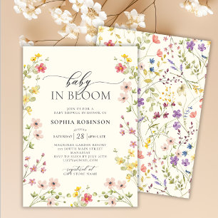 Invitation Baby in Bloom Fleur sauvage Baby shower Boho