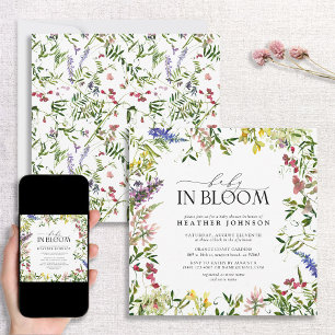 Invitation Baby in Bloom Fleur sauvage Baby shower fille