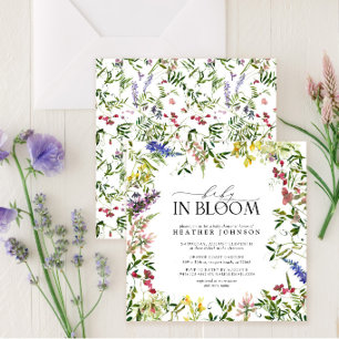 Invitation Baby in Bloom Fleur sauvage Baby shower fille