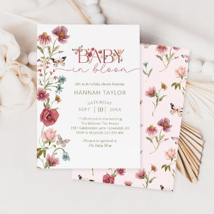 Invitation Baby in Bloom Fleur sauvage Baby shower fille