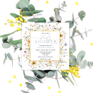 Invitation Baby in Bloom Fleur sauvage Baby shower fille