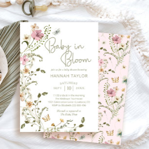 Invitation Baby in Bloom Fleur sauvage Baby shower fille