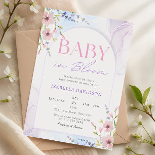 Invitation Baby in Bloom Fleur sauvage Baby shower Floral