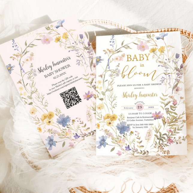 Invitation Baby in Bloom Fleur sauvage Baby shower Garden (Créateur téléchargé)