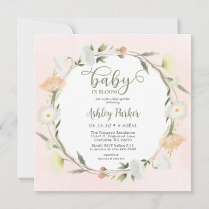 Invitation Baby In Bloom Fleur sauvage Baby Sprinkle Invitati