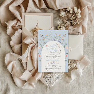 Invitation Baby in Bloom Fleur sauvage Blue Boy Baby shower