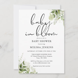 Invitation Baby In Bloom Fleurs Baby Shower