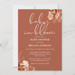 Invitation Baby In Bloom Floral Automne Bébé Shower