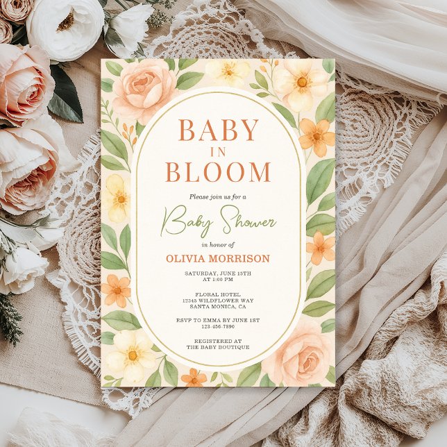 Invitation Baby in Bloom Floral Botanical Baby Shower (Créateur téléchargé)