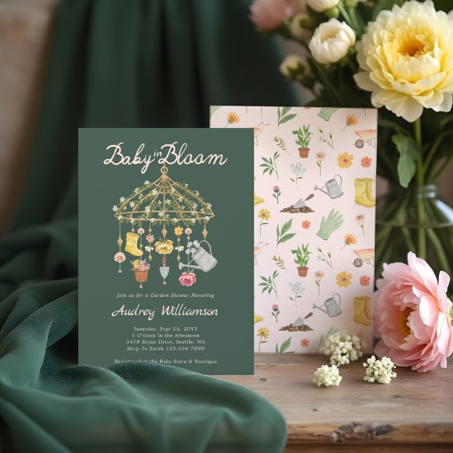 Invitation Baby in Bloom Garden Greenhouse Mobile Baby shower (Créateur téléchargé)