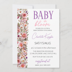Invitation Baby in Bloom Invitation, Baby shower Fleur sauvag