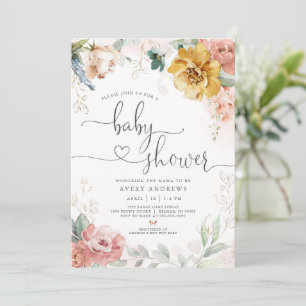 Invitation Baby In Bloom Jardin Floral Baby Shower