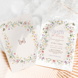 Invitation Baby in Bloom Pastel Baby shower Fleur sauvage