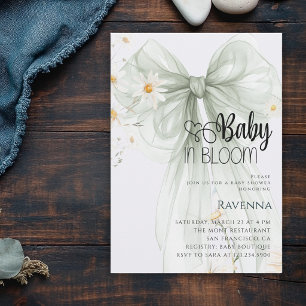 Invitation Baby in Bloom Préparatoire Arc vert Fleur de bébé