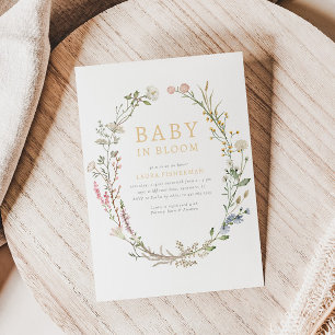 Invitation Baby in Bloom Spring Fleur sauvage Baby shower flo