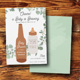 Invitation Baby is Brewing Beers & Bottles Coed Baby Shower